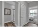 Modern bathroom featuring a glass shower, framed artwork, and neutral paint colors at 5062 Foxley Park Ln, Avon, IN 46123