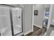 Bathroom featuring a glass-enclosed shower and doorway to another room at 5062 Foxley Park Ln, Avon, IN 46123