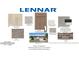 Selection board showcasing design options for flooring, cabinets, countertops, and exterior finishes by Lennar at 5208 Foxley Park Ln, Avon, IN 46123