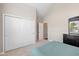 Bedroom with large closet, soft carpet and light neutral walls and trim at 5375 Citadel Dr, Noblesville, IN 46062