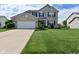Charming two-story home featuring a brick facade, well-manicured lawn, and a two-car attached garage at 5507 Wakefield Rd, Greenwood, IN 46142
