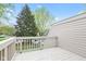 Private balcony offers a relaxing outdoor space with views of the surrounding greenery at 582 Conner Creek Dr, Fishers, IN 46038