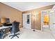 Comfortable bedroom featuring neutral paint, carpet, and mirrored closet doors at 582 Conner Creek Dr, Fishers, IN 46038