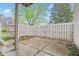Private patio with a concrete tile base and a white fence for added privacy at 582 Conner Creek Dr, Fishers, IN 46038