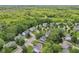Serene aerial view of a neighborhood with tree-lined streets and well-maintained homes, offering a tranquil suburban living experience at 7388 Wythe Dr, Noblesville, IN 46062