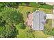 Overhead view of the backyard showcases the deck, landscaping, and mature trees, creating a tranquil setting at 7388 Wythe Dr, Noblesville, IN 46062