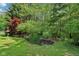 Lush backyard featuring vibrant greenery and a mulched garden area, creating a serene outdoor space at 7388 Wythe Dr, Noblesville, IN 46062