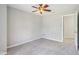 Bedroom featuring neutral walls, carpet, ceiling fan, and a white door at 7388 Wythe Dr, Noblesville, IN 46062
