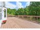 A beautiful wooden deck overlooks a lush backyard, perfect for outdoor enjoyment and entertaining at 7388 Wythe Dr, Noblesville, IN 46062