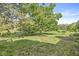 Lush green backyard featuring mature trees and manicured lawns at 8047 Van Ness Way, Indianapolis, IN 46240