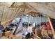 Unfinished attic space offers potential for customization and additional storage or living area at 8820 Mud Creek Rd, Indianapolis, IN 46256