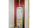 Water heater located in utility closet at 9526 Burrwood Ct, Indianapolis, IN 46235