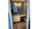 Stylish powder room with marble countertop and elegant fixtures, creating a modern and inviting space at 10143 Winslow Way, Fishers, IN 46037