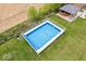 Aerial view of fenced in-ground swimming pool, gazebo, and manicured yard at 10456 N State Rd 267, Brownsburg, IN 46112