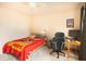 This bedroom features a sporty theme, natural light, and comfortable furnishings at 12253 Bedrock Ct, Fishers, IN 46037