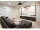 Entertainment room features a large screen, comfortable seating, and a built-in media console at 12722 Moonseed Dr, Carmel, IN 46032