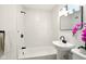 Cozy bathroom featuring tile, a modern vanity, and stylish fixtures and accents at 1337 N Concord St, Indianapolis, IN 46222