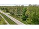 Landscape aerial featuring a long driveway, and a lush, green lawn surrounding the home at 13765 Howe Rd, Fishers, IN 46038