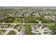 An aerial view of houses on tree-lined streets, featuring well-manicured lawns and landscaping at 13765 Howe Rd, Fishers, IN 46038