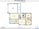 Floor plan of the main floor, showing layout of kitchen, dining, living, primary bedroom, garage, and sun room at 13765 Howe Rd, Fishers, IN 46038