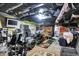 Basement recording studio includes a drum kit, sound dampening, television, and colorful art at 1530 E 75Th St, Indianapolis, IN 46240