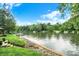 Scenic waterfront view of the lake showing boat docks and lush green lawn at 1530 E 75Th St, Indianapolis, IN 46240