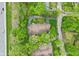 Aerial view showcases a well-maintained home's roof surrounded by lush greenery and mature trees at 2922 Amherst St, Indianapolis, IN 46268