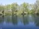 Beautiful view of the pond with trees and lush foliage surrounding the water's edge at 4363 E State Road 252, Franklin, IN 46131