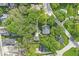 Aerial view capturing a property with backyard trampoline and above ground pool at 440 W Marion St, Danville, IN 46122