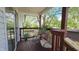 View from the second story patio porch overlooking the backyard and swimming pool at 492 Pelenor Dr, Franklin, IN 46131