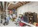 Unfinished basement showing exposed ceiling and concrete walls, perfect for storage and workshop space at 523 Torrey Ct, Avon, IN 46123