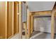 Unfinished basement space with exposed framing and utility access point underneath the ceiling at 6305 Norwich Dr, Brownsburg, IN 46112