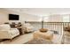 Comfortable living room with TV, railing, rug, and plush seating at 6734 W Stonegate Dr, Zionsville, IN 46077