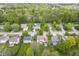 Wide aerial view of neighborhood homes with green lawns and mature trees at 7249 Tappan Dr, Indianapolis, IN 46268