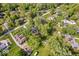 Wide aerial view capturing a quiet, residential neighborhood with tree-lined streets at 744 Gilbert Ave, Indianapolis, IN 46227