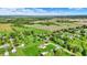Aerial of a residential area with sprawling lawns, mature trees, and a mix of houses at 7655 N Kitchen Rd, Mooresville, IN 46158