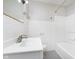 This bathroom has a white vanity and shower-tub combo at 8144 E 50Th St, Indianapolis, IN 46226