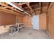 Unfinished garage space with work bench and peg board at 8144 E 50Th St, Indianapolis, IN 46226