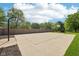 The backyard concrete basketball court features two hoops and sits adjacent to a grassy lawn and wooden fence at 101 Applecross Dr, Brownsburg, IN 46112