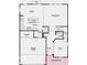 Layout showcasing the first-floor plan with a flex room and open-concept living spaces at 1107 Stubble Run, Danville, IN 46122