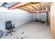 Unfinished basement space with exposed ductwork and support beams at 11818 Bellhaven Dr, Fishers, IN 46038