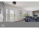 Welcoming foyer featuring a decorative glass door and access to the living room at 1242 W Huntsville Rd, Pendleton, IN 46064