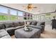 Cozy sunroom featuring ample natural light, a large sectional, and outdoor views at 1242 W Huntsville Rd, Pendleton, IN 46064