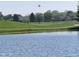 Picturesque lake view featuring rolling green hills, houses, and a hot air balloon at 12739 Kiawah Dr, Carmel, IN 46033