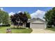 Charming one-story home featuring a well-maintained lawn, an attached garage, and lovely landscaping at 12974 Shandon Ln, Fishers, IN 46038