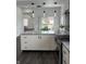 Modern kitchen with white cabinets, granite counters and stainless steel appliances at 1327 Union St, Columbus, IN 47201