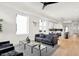 Bright living room with modern furniture, hardwood floors, and an open layout at 2013 Yandes St, Indianapolis, IN 46202