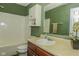 Bathroom featuring a tub/shower combination and a single sink vanity at 270 Rapid Rill Ln, Brownsburg, IN 46112