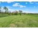 Lush green backyard with mature trees, offering a serene outdoor space at 3682 S 380 E, Anderson, IN 46017