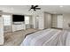 View of the primary bedroom which includes carpet, and a ceiling fan at 3682 S 380 E, Anderson, IN 46017